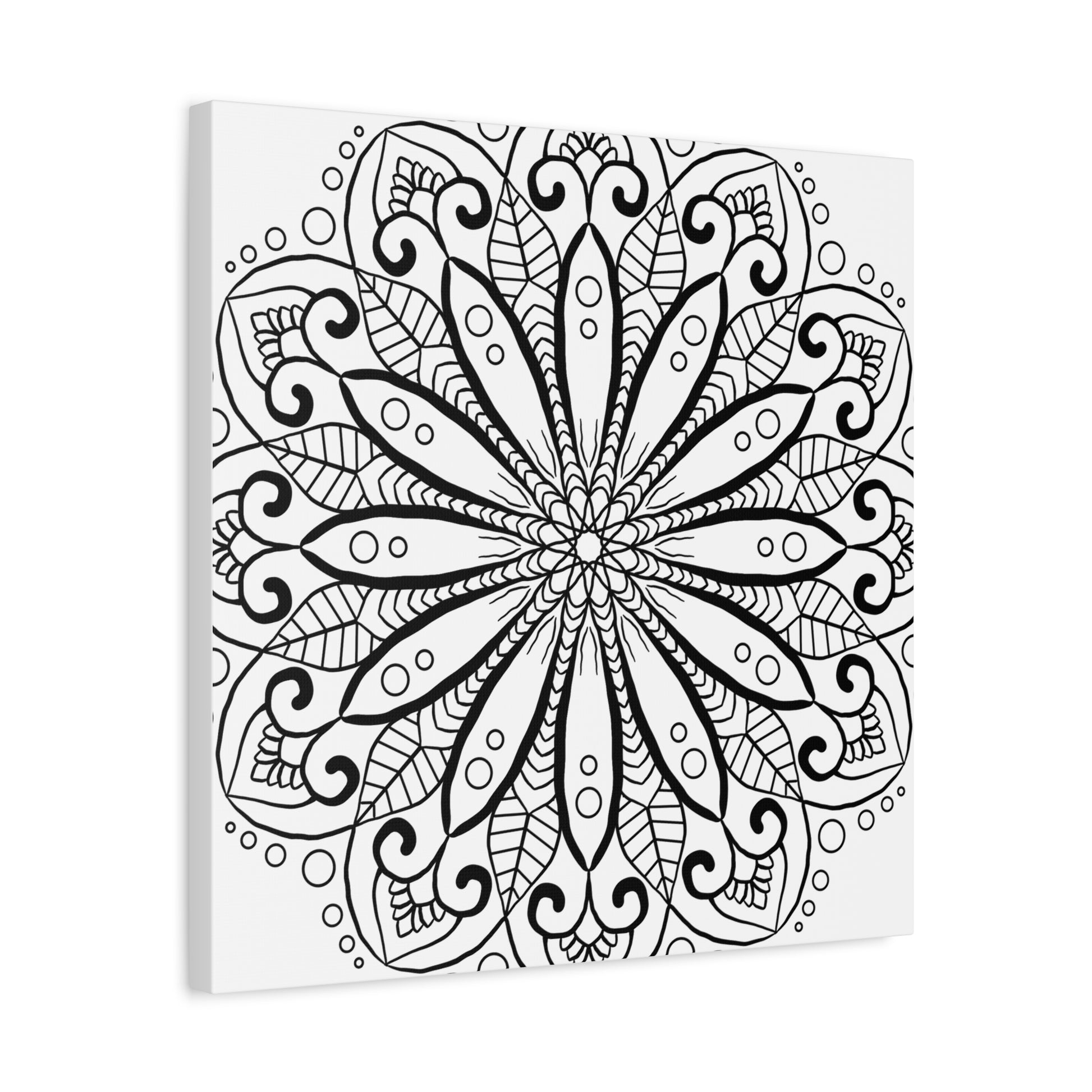 Handmade Mandala Art - Black & White Wall Art - Matte Canvas, Stretched, 125 alt text 23