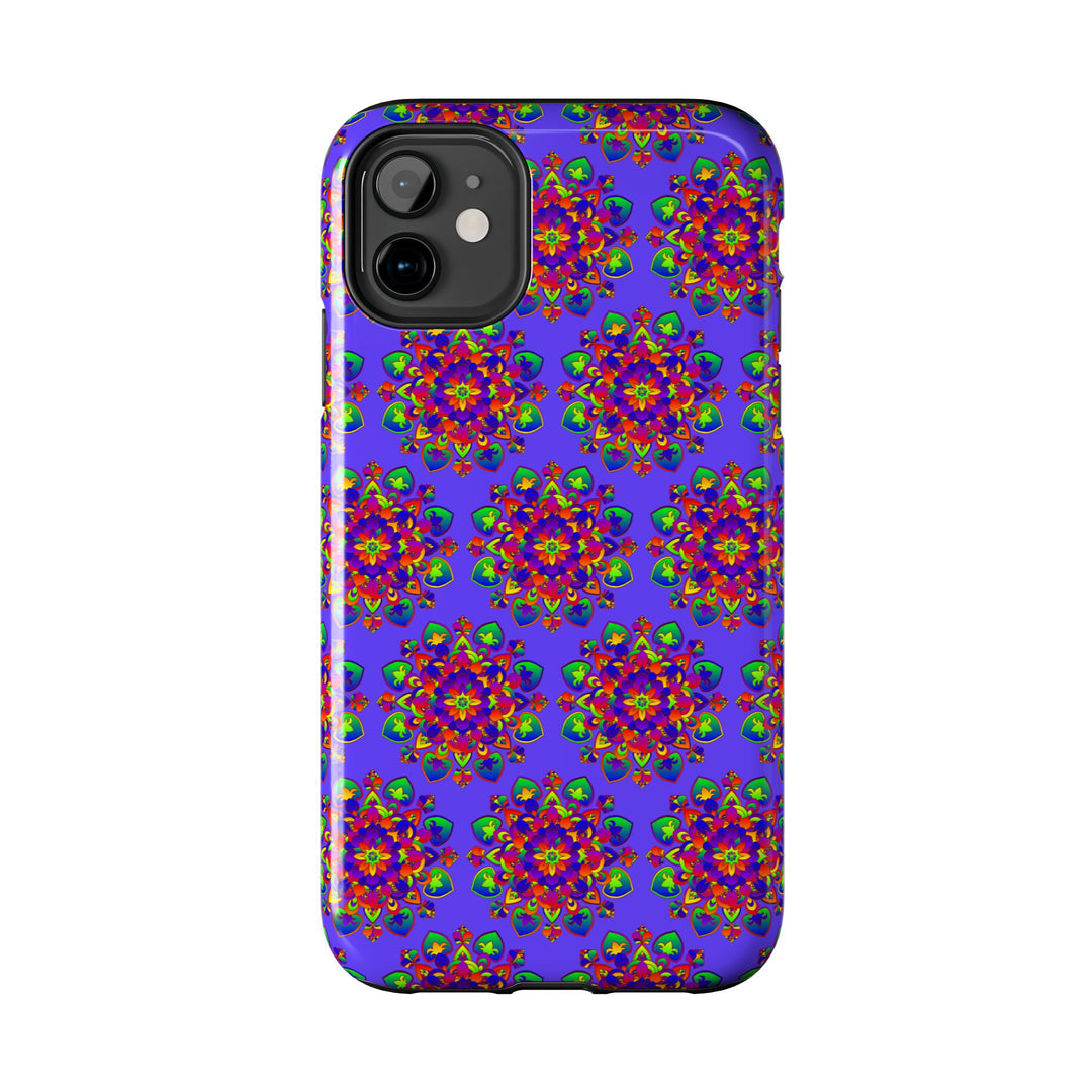 Tiled Hand Drawn Mandala Rainbow Phone Case - Standard alt text 36