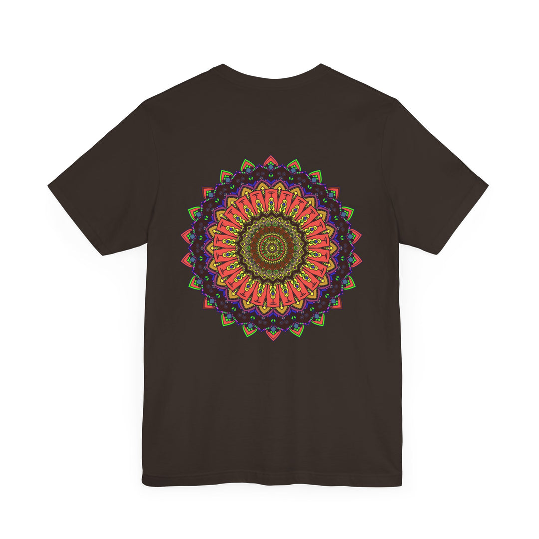 Beautiful white Mandala Tee with intricate design, representing spiritual peace and harmony, perfect for meditation and relaxation