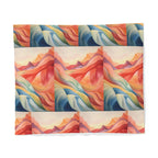 Abstrakter Bettbezug „Sonnenuntergangswellen“ aus Baumwolle