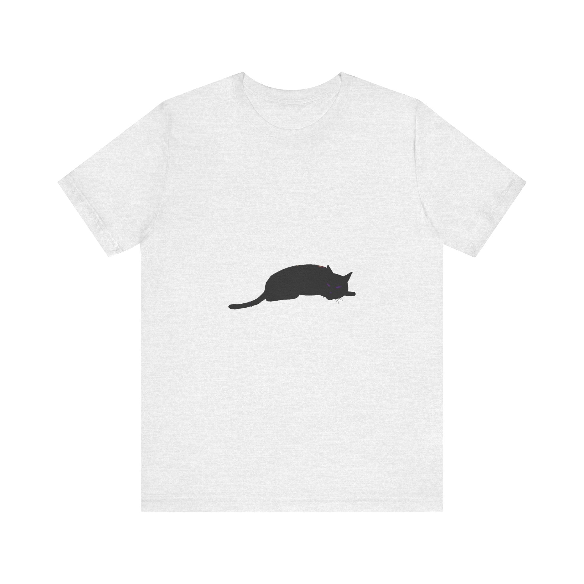 A spooky and cool black cat mystery t-shirt with a mysterious design