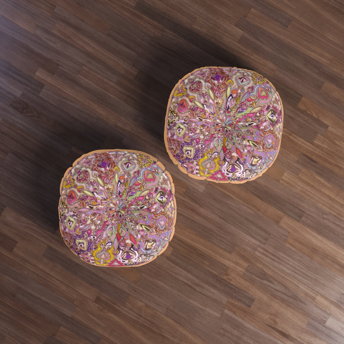 Boho Floral Mandala Tufted Floor Pillow