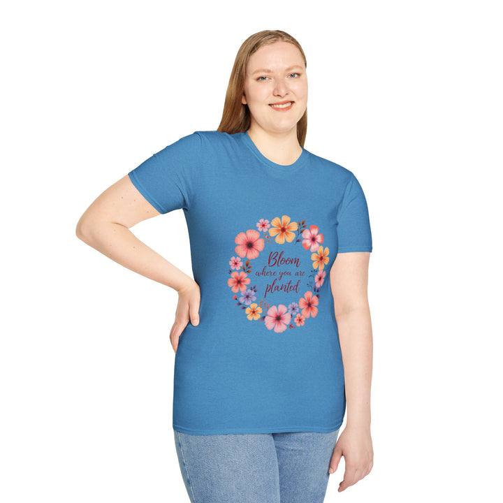 Beautiful mandala-inspired floral quote design on a comfortable and stylish t-shirt