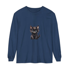 Cute Kitten with Blue Eyes Long Sleeve T-Shirt Alt Text 13