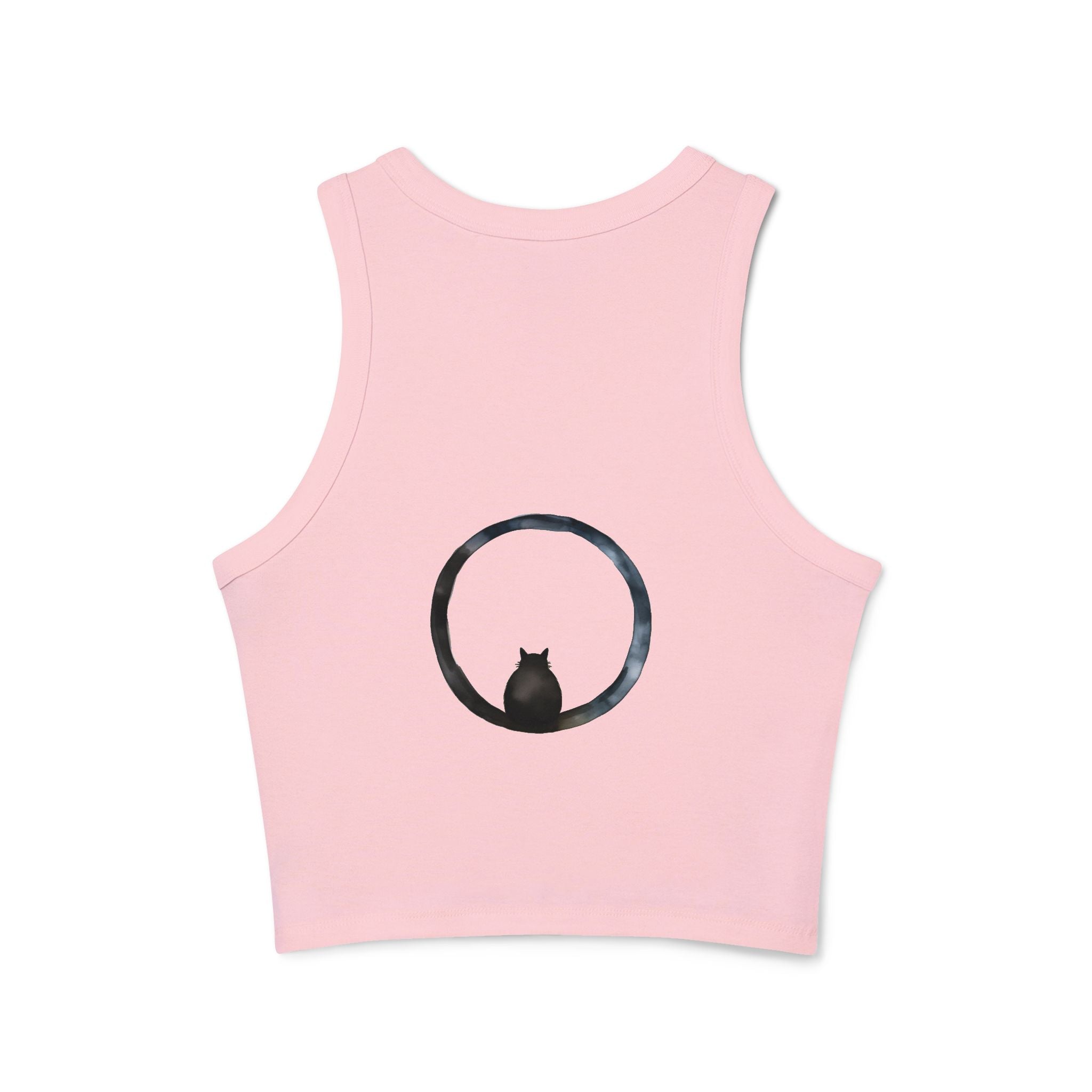 Cosmic Enigma Racerback Tank Top paired with high-waisted leggings for a trendy activewear look