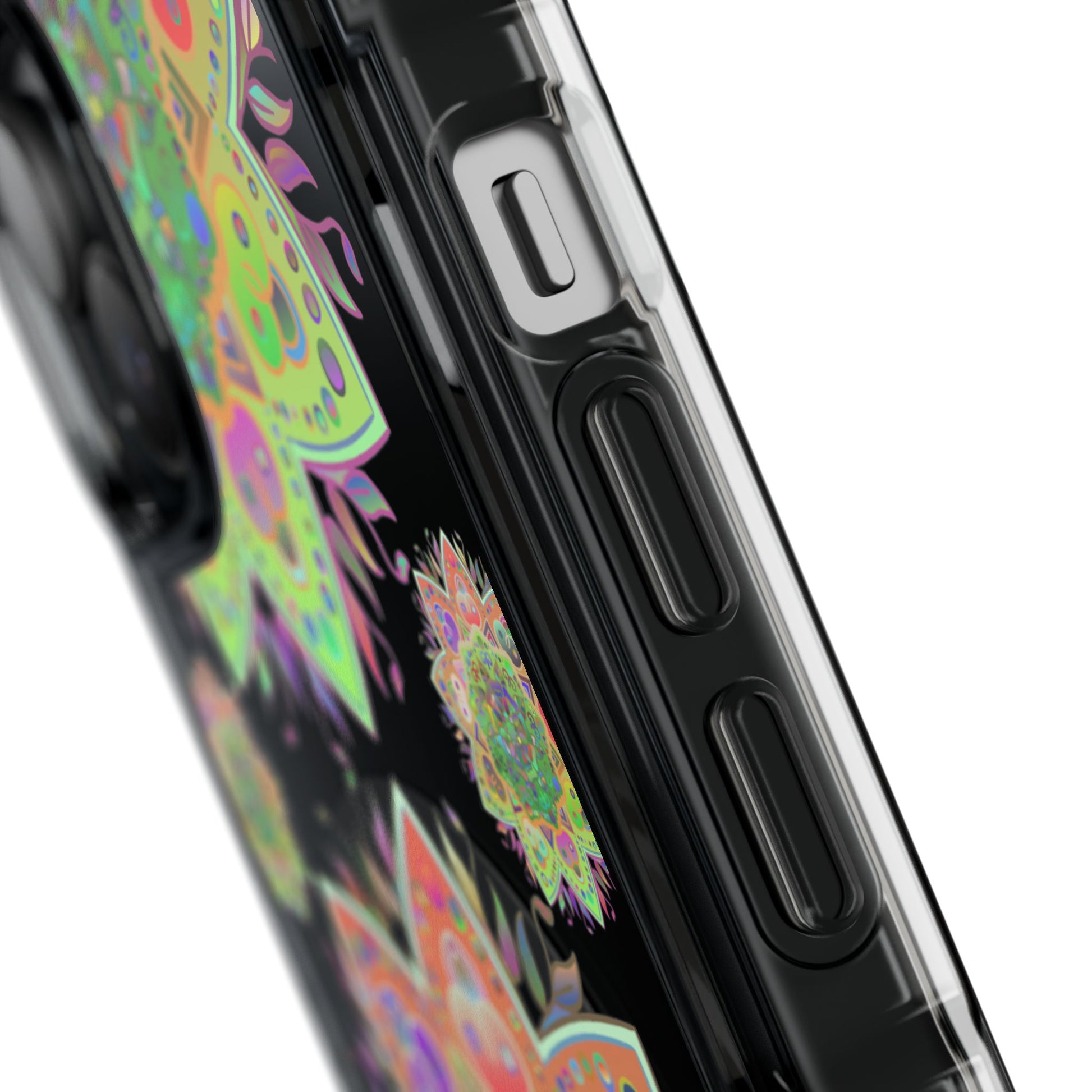 Chic Mandala MagSafe®-Compatible iPhone 14/15 Impact Case with vibrant colors and strong impact protection