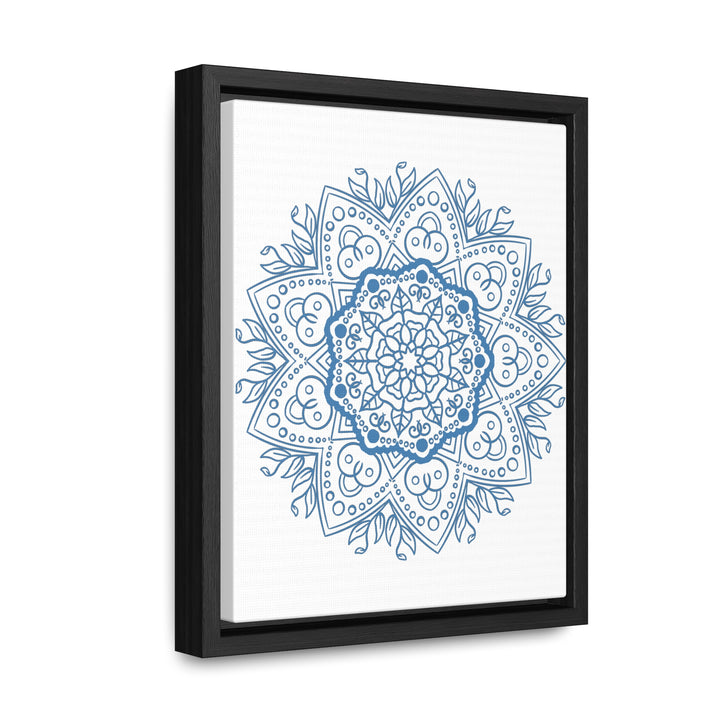 Handmade steel blue Mandala Design Wall Art on gallery canvas wraps