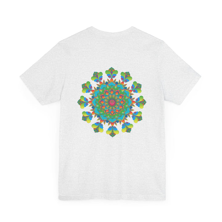 Colorful psychedelic mandala t-shirt with intricate spiritual vibes design for a vibrant and unique fashion statement