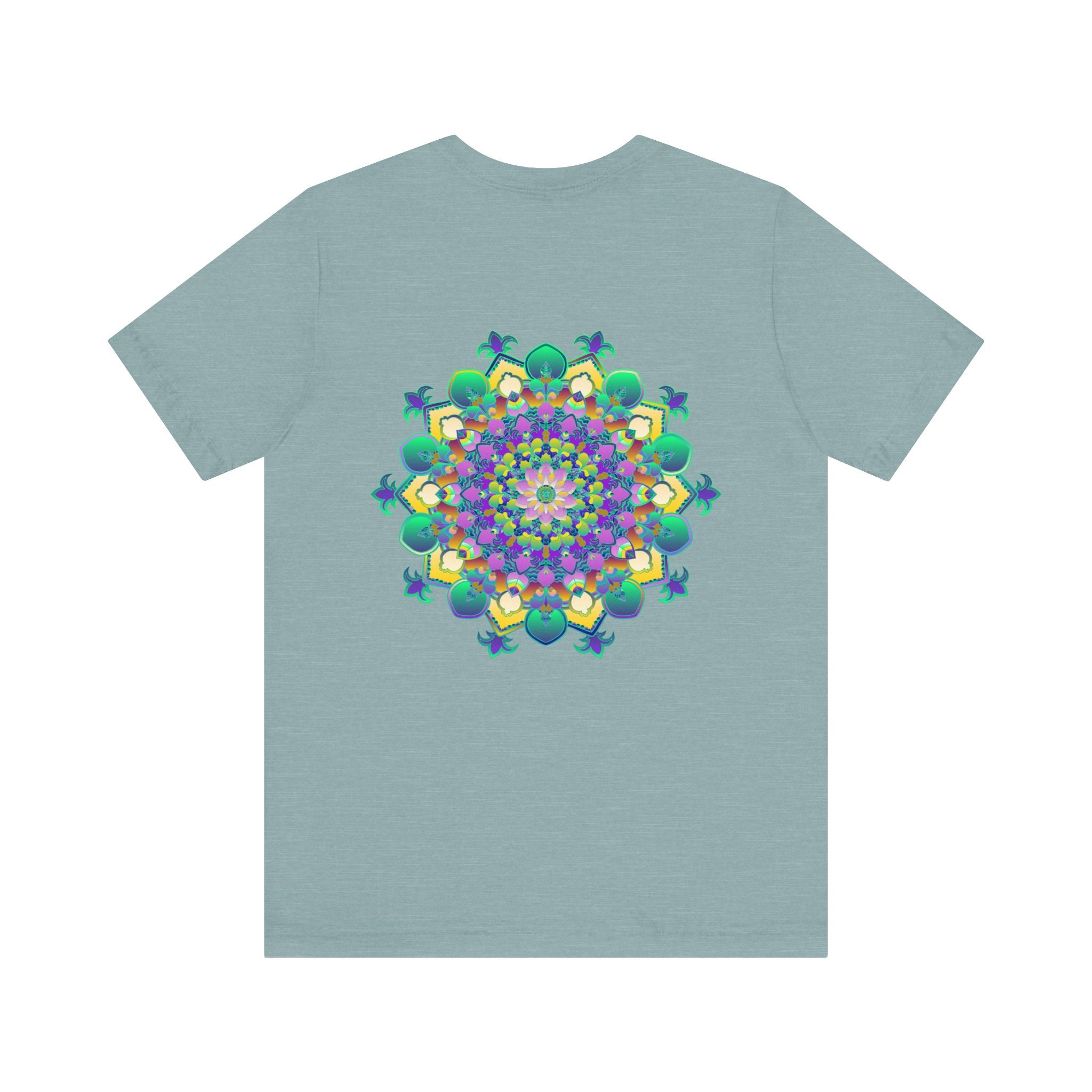 Vibrant Mandala Tee featuring intricate design for spiritual peace and harmony, perfect for meditation and yoga practice