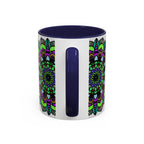 Intricately designed mandala art mug with colorful and vibrant details