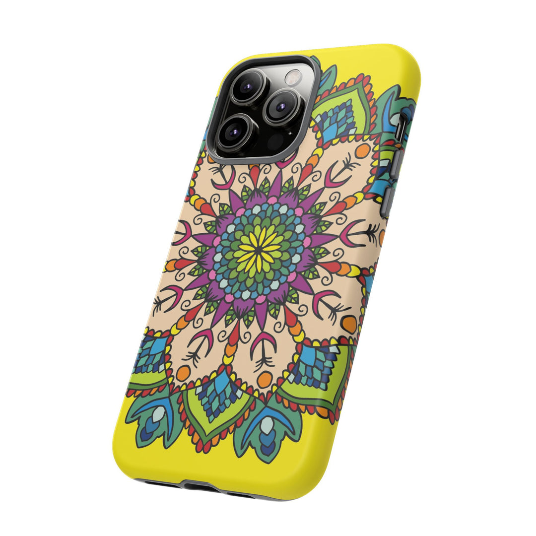 Intricate Floral Yellow Phone Case for Bold Protection and Style