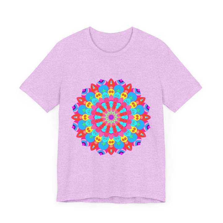 Vibrant and intricate mandala design T-shirt featuring psychedelic art in a variety of colors