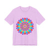 Vibrant and intricate mandala design T-shirt featuring psychedelic art in a variety of colors