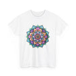 Soft and breathable unisex cotton tee with intricate mandala art design for yoga and meditation enthusiasts