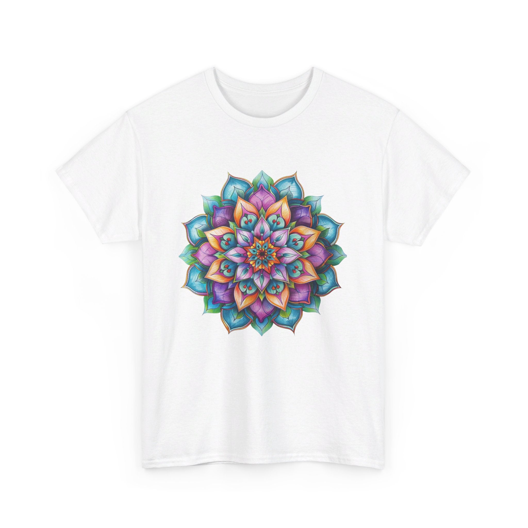 Soft and breathable unisex cotton tee with intricate mandala art design for yoga and meditation enthusiasts