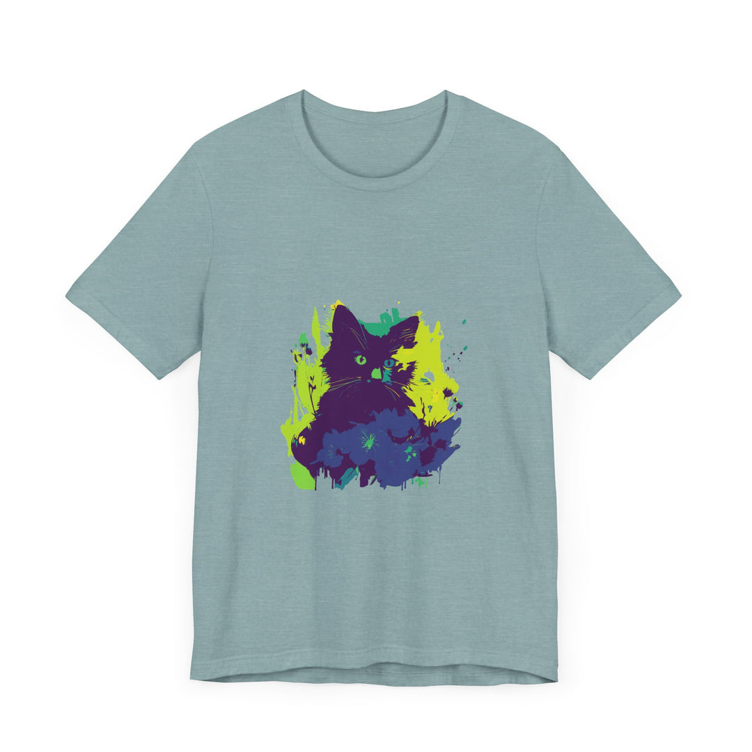 Black Cat Mystery - Abstract T-Shirt featuring a unique and intriguing design