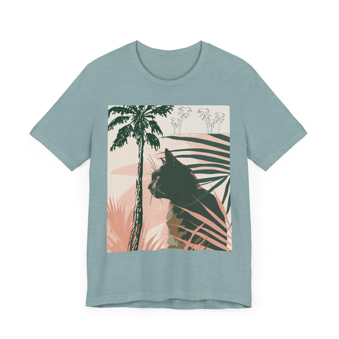 Black Cat Jungle Tee - a stylish and trendy t-shirt featuring a fierce black cat in a lush jungle setting, perfect for nature and animal lovers