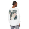 White Cat Tropical Mandala Long Sleeve T-Shirt featuring a colorful and intricate design