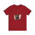 Black Cat Watercolor Sprint T-Shirt, a stylish and vibrant graphic tee featuring a stunning watercolor design of a black cat sprinting across the shirt in shades of blue and black, perfect for cat lovers and anyone who appreciates unique and eye-catching fashion