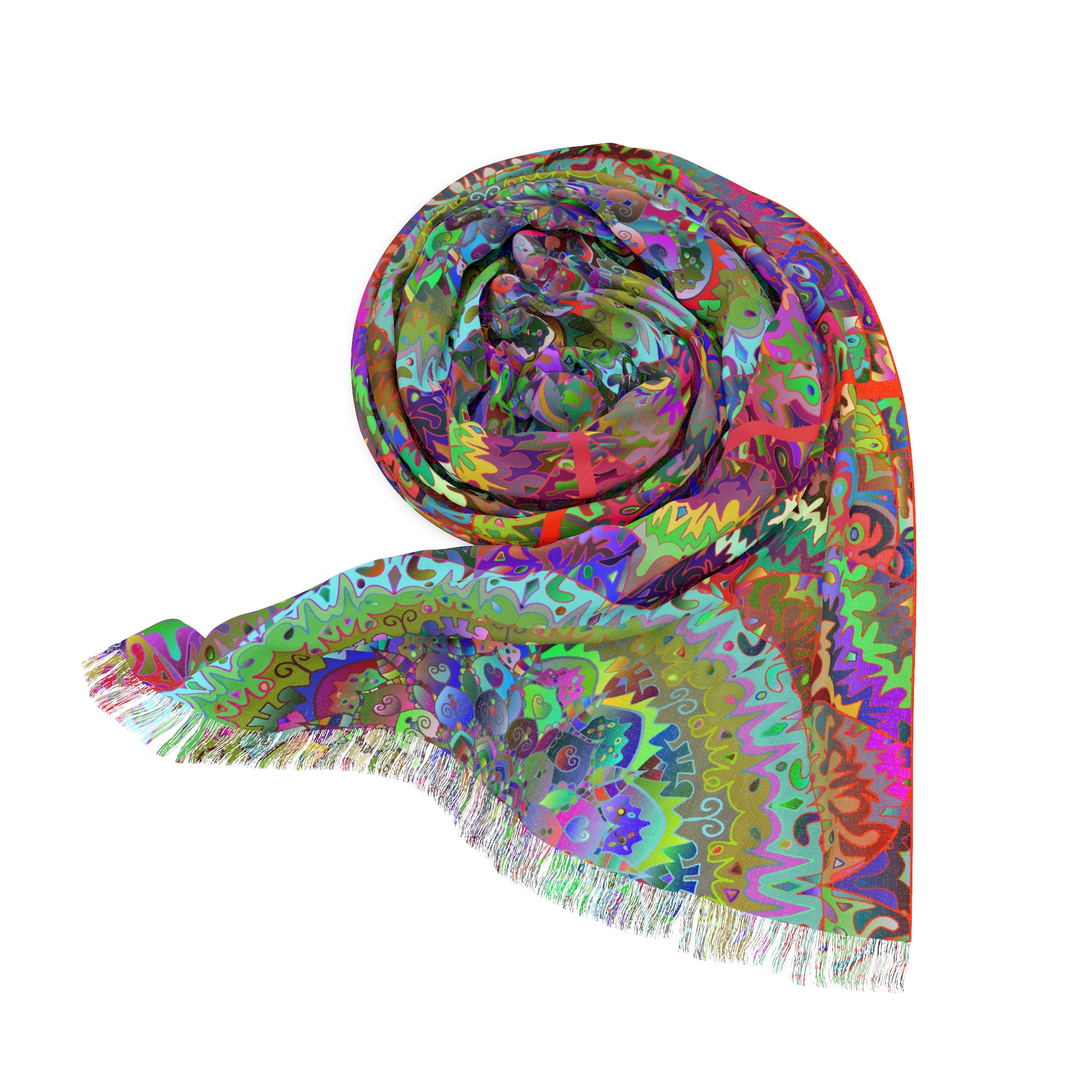 Sciarpa leggera Mandala Multicolore — Tonalità Complesse, Fascia Boho