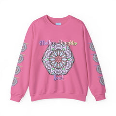 Unisex heavy blend crewneck sweatshirt featuring 'Mother-Daughter Bond' design, perfect birthday gift for mom