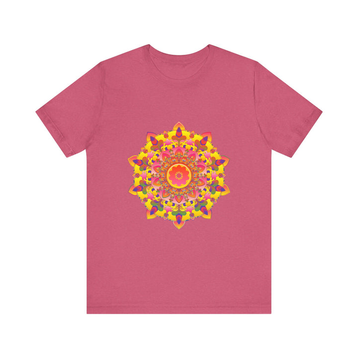 A colorful and intricate mandala design adorns the vibrant Mandala Tee - Spiritual Art, perfect for expressing your spiritual style