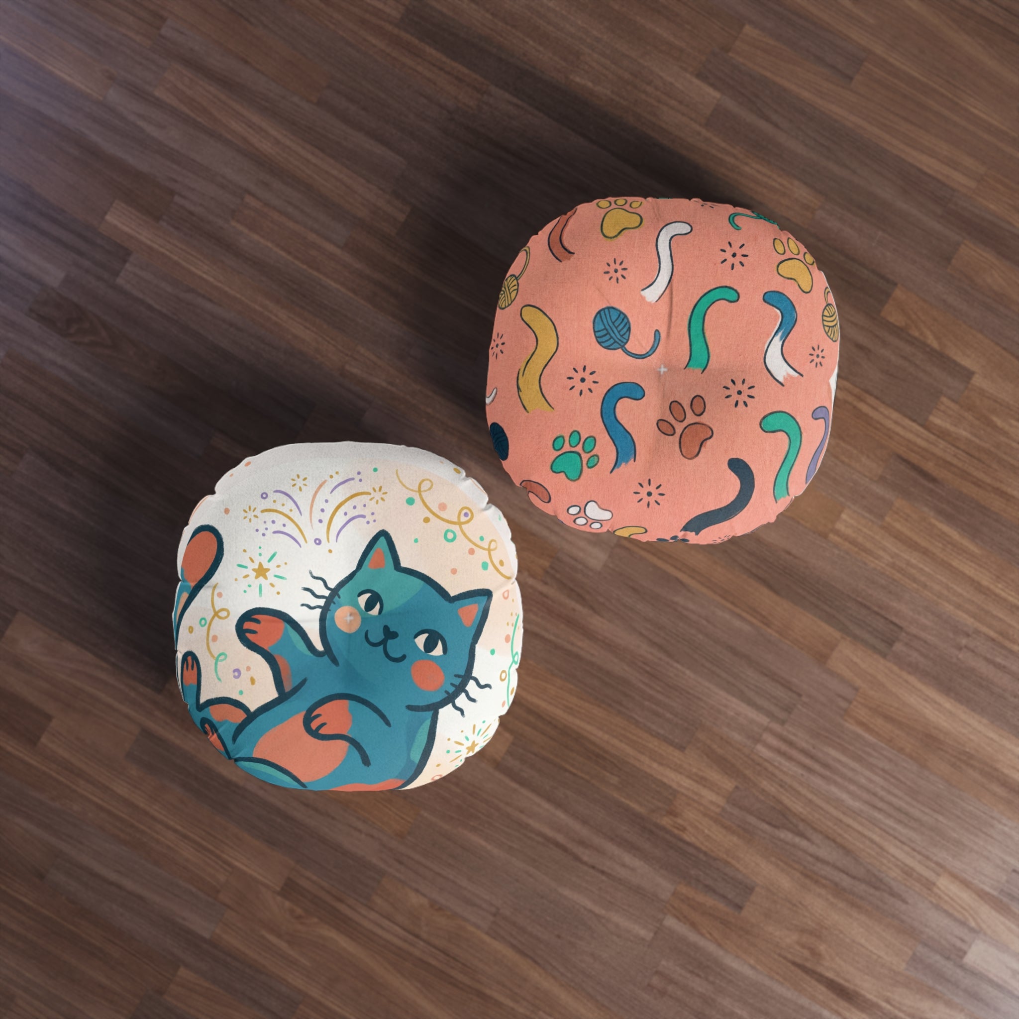 Boho New Year Cozy Cat Floor Pillow