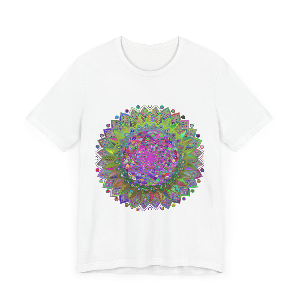 Vibrant Mandala Tee - Colorful Geometric Art t-shirt with intricate and lively design inspired by traditional mandala patterns in a rainbow of colors