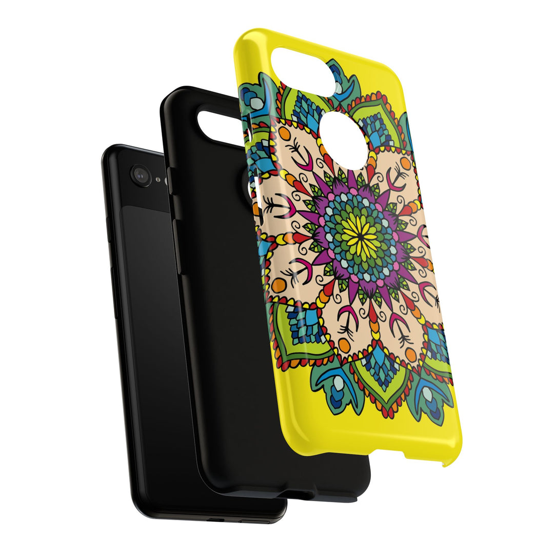 Intricate Floral Yellow Phone Case for Bold Protection and Style