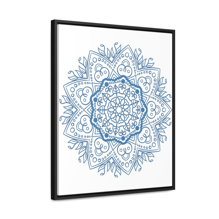 Handmade steel blue Mandala Design Wall Art on gallery canvas wraps