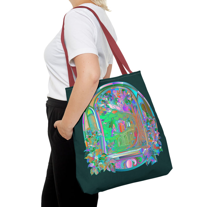 Beautiful and intricate Mystical Nature Mandala Tote Bag with colorful design