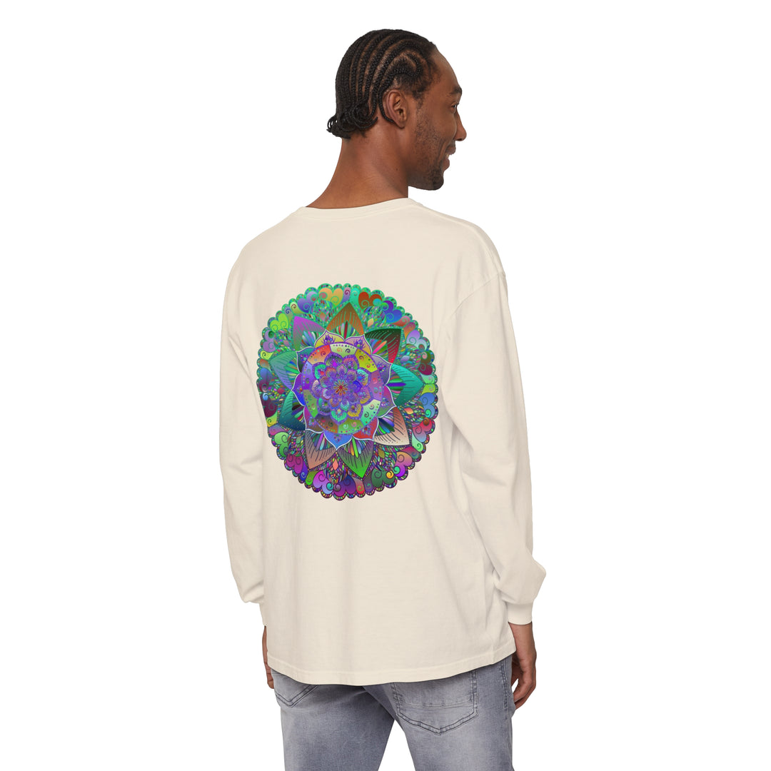 Colorful and intricate mandala design long sleeve t-shirt for both men and women