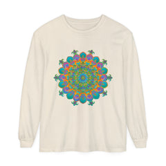 Colorful and intricate mandala design long sleeve unisex t-shirt