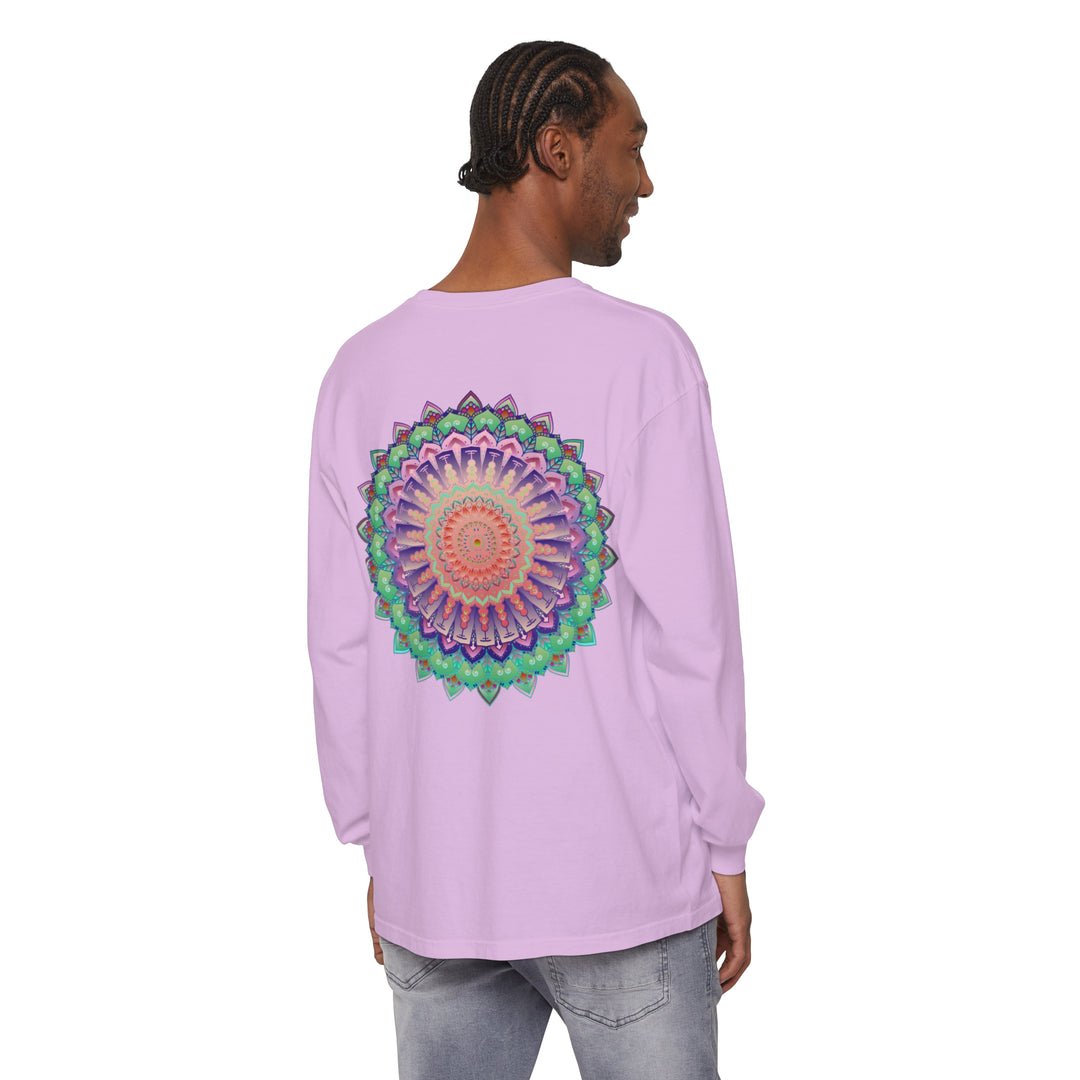 Colorful and intricate mandala design long sleeve t-shirt for all genders