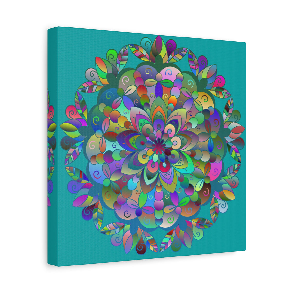 Colorful Floral Mandala Matte Canvas Wall Art — Stretched 1.25"