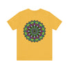 An illustrated mandala peace tee featuring intricate designs and promoting spiritual harmony and inner peace