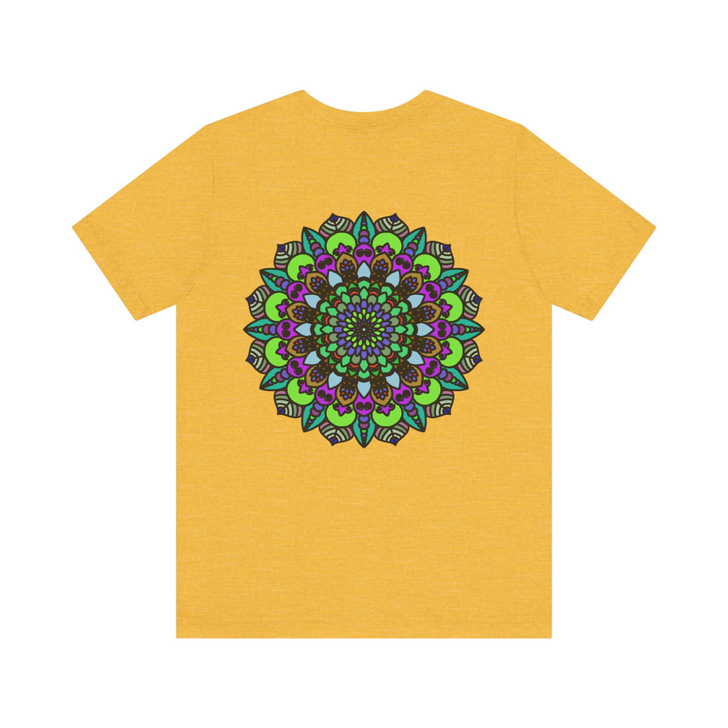 An illustrated mandala peace tee featuring intricate designs and promoting spiritual harmony and inner peace