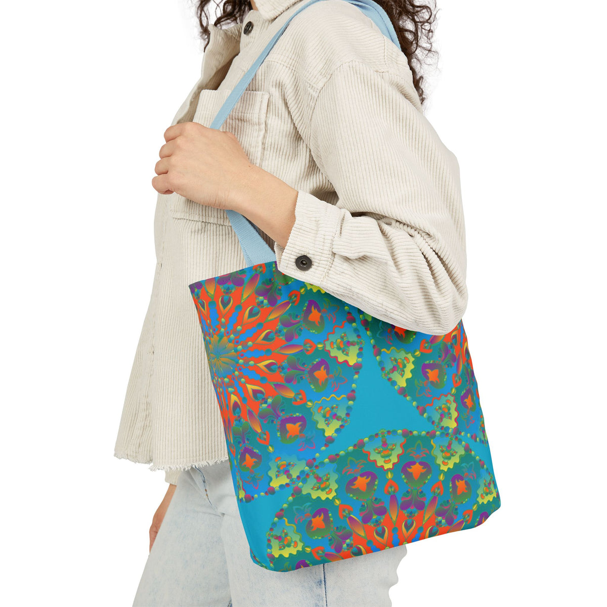 Canvas Tote Bag in Bright Tropical Colors for Summer Fun