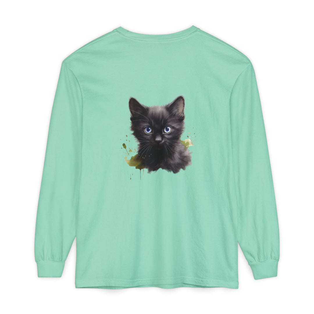 Mystische schwarze Katze – Langarm-T-Shirt
