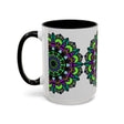 Colorful and detailed mandala art pattern on ceramic mug