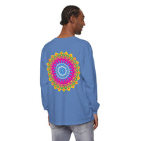 Colorful and eye-catching mandala design long sleeve t-shirt for men and women