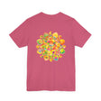 A beautiful and vibrant mandala tee with intricate designs symbolizing spiritual peace and harmony