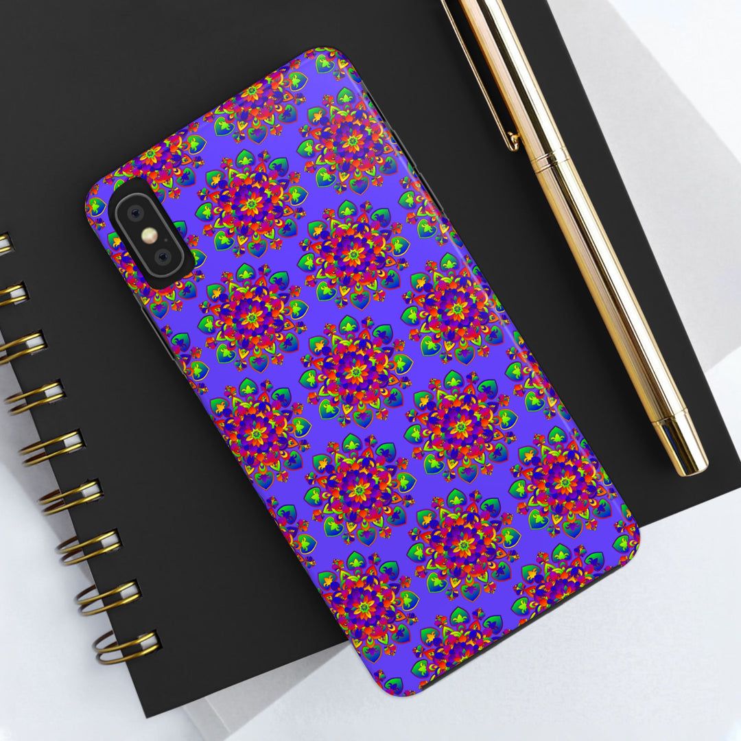 Tiled Hand Drawn Mandala Rainbow Phone Case - Standard alt text 34