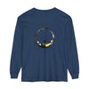 Black Cat Moon Glow Long Sleeve T-Shirt in black with glowing moon and cat design