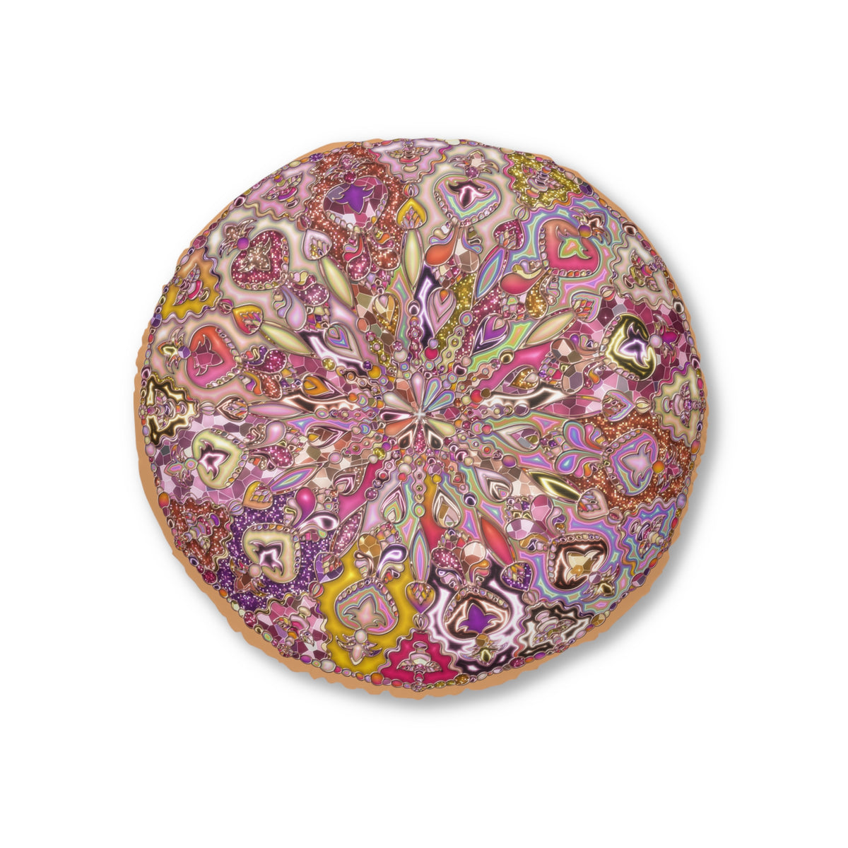 Boho Floral Mandala Tufted Floor Pillow