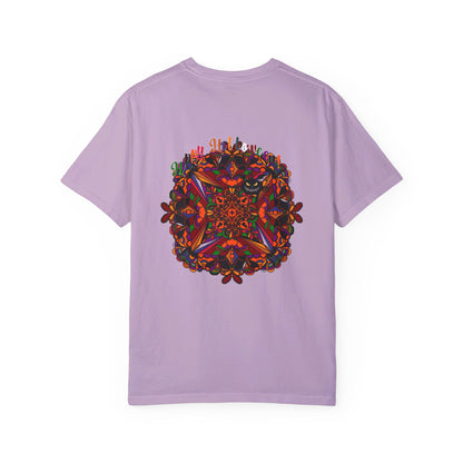 Handmade unisex Halloween Mandala T-shirt featuring intricate pumpkin mandala art on a garment-dyed tee