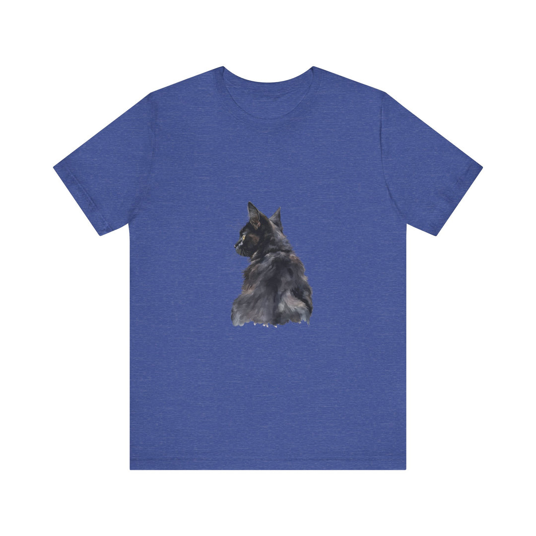 Beautiful and mysterious black cat watercolor tee, perfect for cat lovers