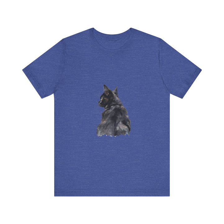 Beautiful and mysterious black cat watercolor tee, perfect for cat lovers