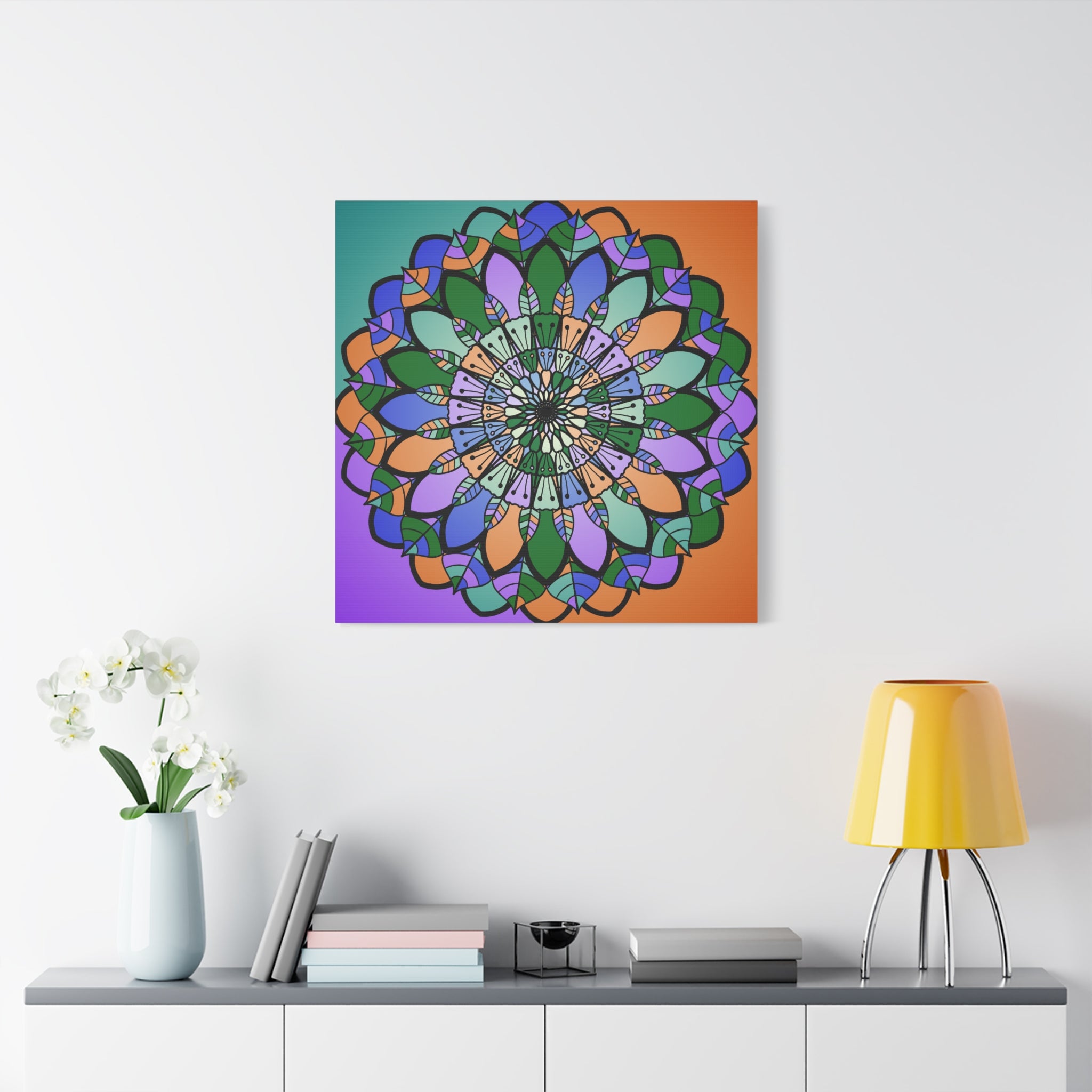 Floral Mandala Matte Canvas Wall Art