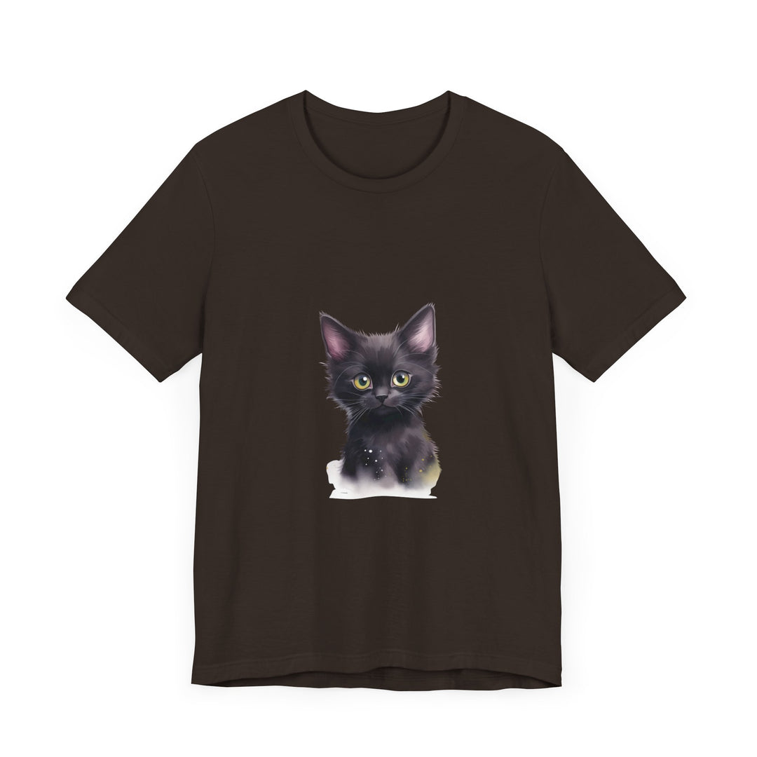 Black cat design Mystical Kitten Tee in a unique and stylish outlook for cat lovers